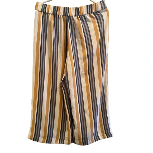 ZARA EUC WOMENS PANTS BOTTOMS FALL WINTER IVORY STRIPES CASUAL SIZE L LARGE - Picture 4 of 8